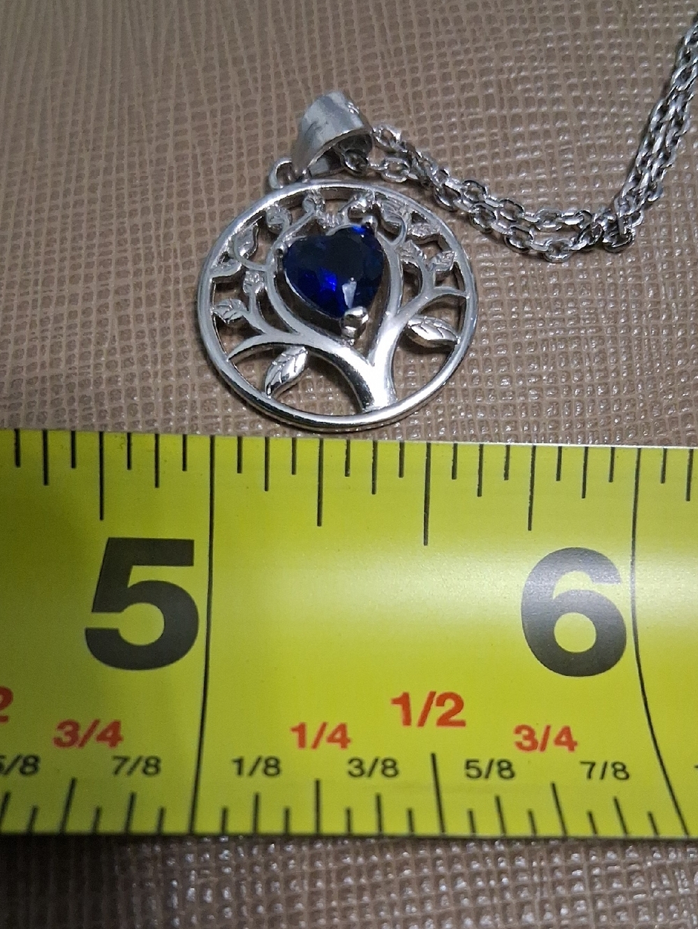 Silver-tone Blue Heart Pendant Necklace - Women Jewelry - Picture 8 of 8
